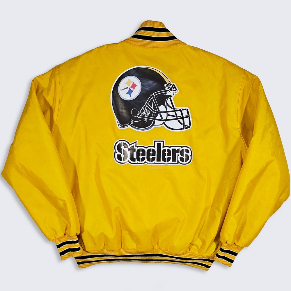 Pittsburgh Steelers Vintage 90s DeLong Yellow Varsity Bomber Jacket